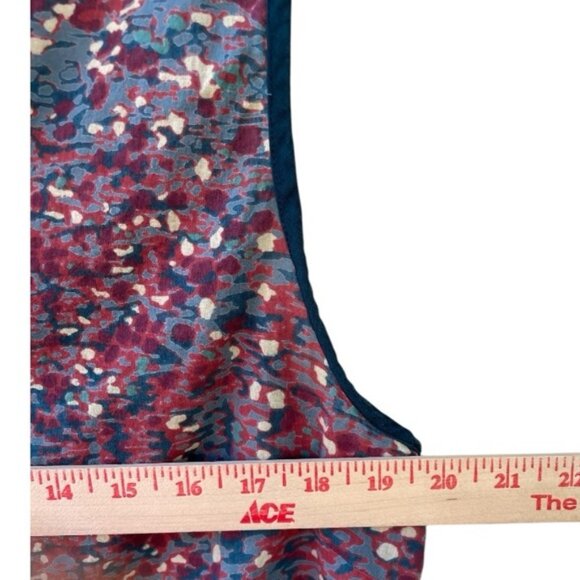 Little Journeys Chicago Mixed Print Sleeveless Flowey Teal Tank Top Sz L - Picture 5 of 8